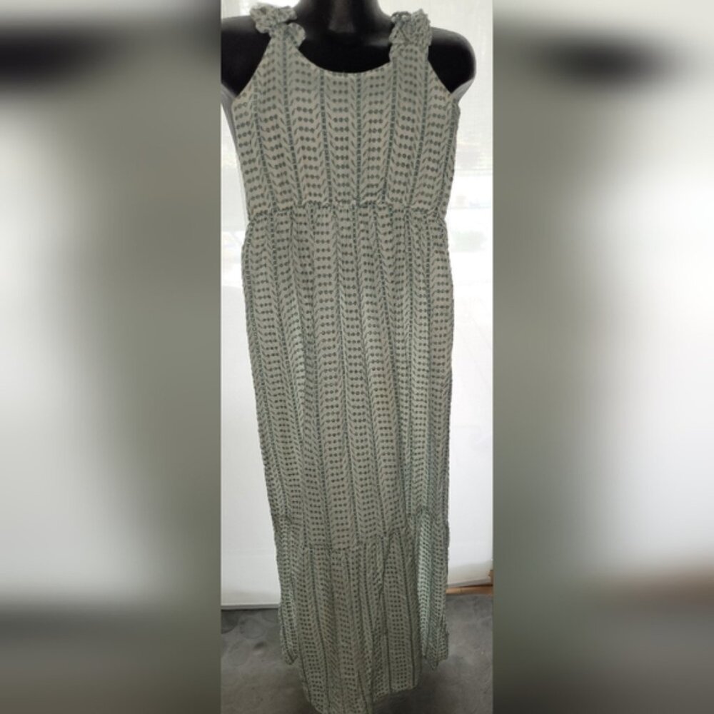 Jessica Simpson Maxi Sundress Eyelet Lace Ruffled Strap sz SMALL boho